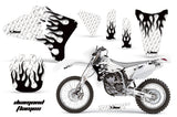 Dirt Bike Graphics Kit Decal Wrap For Yamaha WR250 WR450F 2005-2006 DIAMOND FLAMES BLACK WHITE