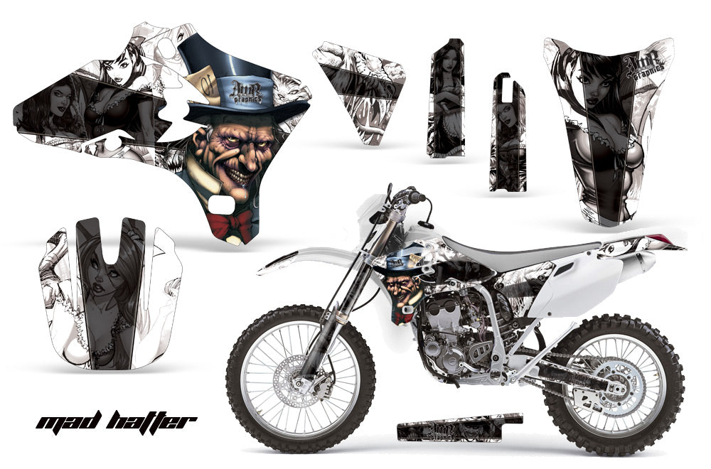 Dirt Bike Graphics Kit Decal Wrap For Yamaha WR250 WR450F 2005-2006 HATTER BLACK WHITE-atv motorcycle utv parts accessories gear helmets jackets gloves pantsAll Terrain Depot