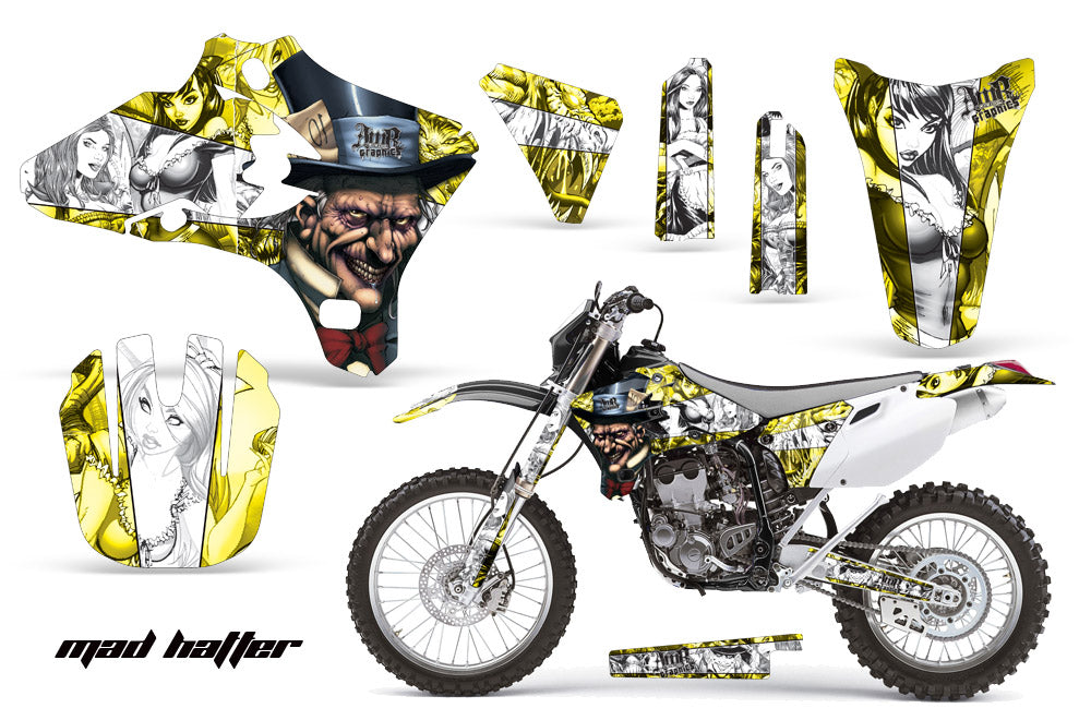 Dirt Bike Graphics Kit Decal Wrap For Yamaha YZ250F YZ450F 2003-2005 HATTER WHITE YELLOW-atv motorcycle utv parts accessories gear helmets jackets gloves pantsAll Terrain Depot