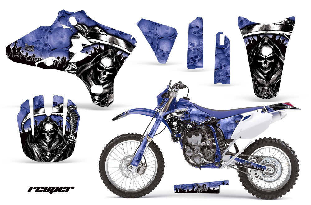 Dirt Bike Graphics Kit Decal Wrap For Yamaha WR250 WR450F 2005-2006 REAPER BLUE-atv motorcycle utv parts accessories gear helmets jackets gloves pantsAll Terrain Depot