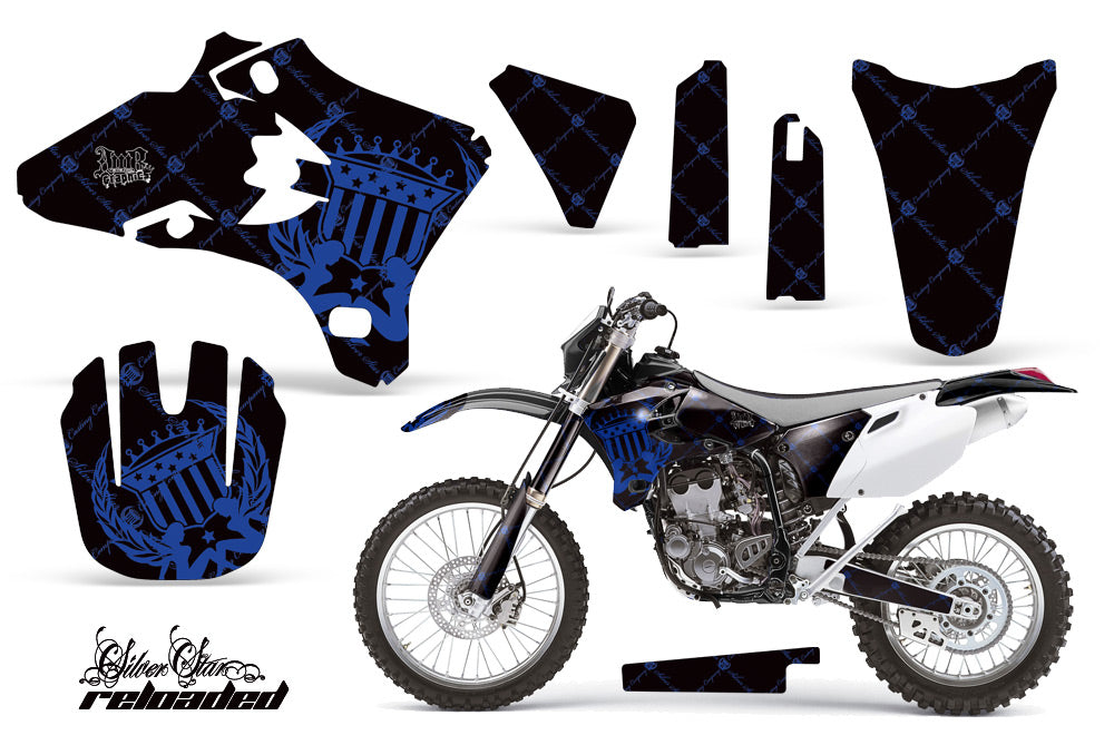 Dirt Bike Graphics Kit Decal Wrap For Yamaha YZ250F YZ450F 2003-2005 RELOADED BLUE BLACK-atv motorcycle utv parts accessories gear helmets jackets gloves pantsAll Terrain Depot