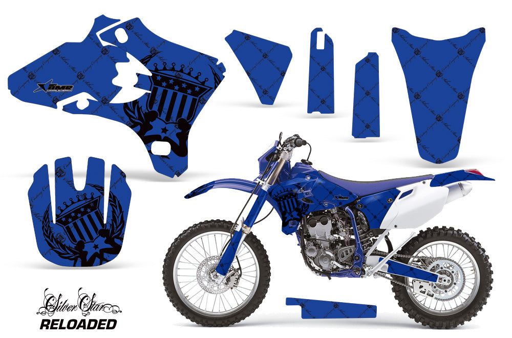 Dirt Bike Graphics Kit Decal Wrap For Yamaha WR250 WR450F 2005-2006 RELOADED BLACK BLUE-atv motorcycle utv parts accessories gear helmets jackets gloves pantsAll Terrain Depot