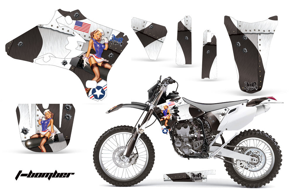 Dirt Bike Graphics Kit Decal Wrap For Yamaha YZ250F YZ450F 2003-2005 TBOMBER WHITE-atv motorcycle utv parts accessories gear helmets jackets gloves pantsAll Terrain Depot