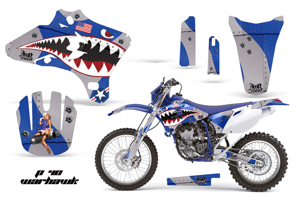 Dirt Bike Graphics Kit Decal Wrap For Yamaha YZ250F YZ450F 2003-2005 WARHAWK BLUE-atv motorcycle utv parts accessories gear helmets jackets gloves pantsAll Terrain Depot
