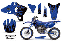 Load image into Gallery viewer, Graphics Kit Decal Wrap + # Plates For Yamaha WR250 WR450F 2005-2006 DIAMOND FLAMES BLUE BLACK-atv motorcycle utv parts accessories gear helmets jackets gloves pantsAll Terrain Depot