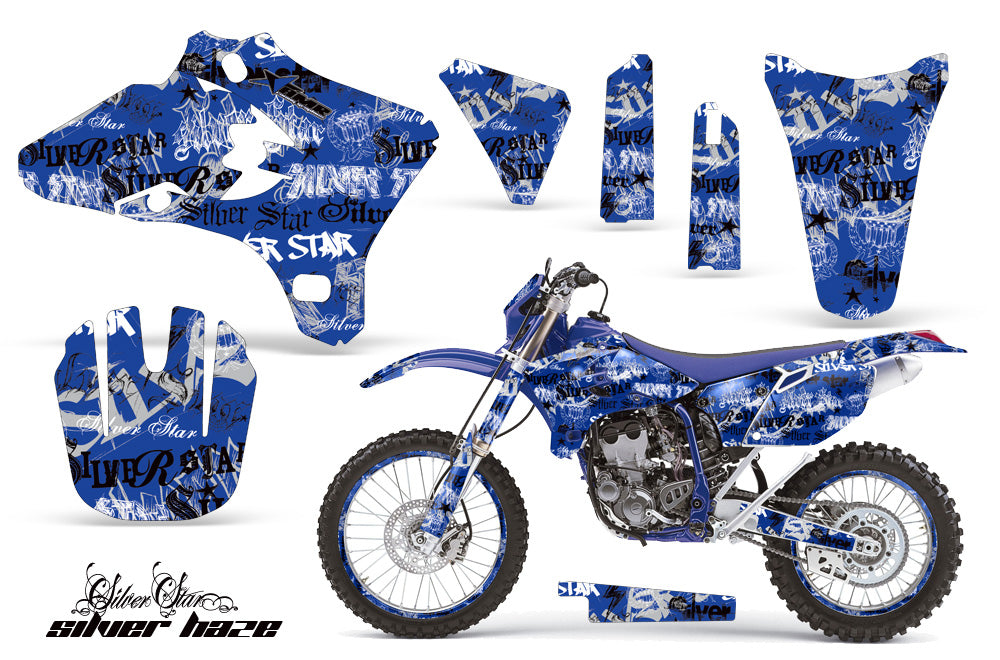 Graphics Kit Decal Wrap + # Plates For Yamaha WR250 WR450F 2005-2006 SSSH BLACK BLUE-atv motorcycle utv parts accessories gear helmets jackets gloves pantsAll Terrain Depot