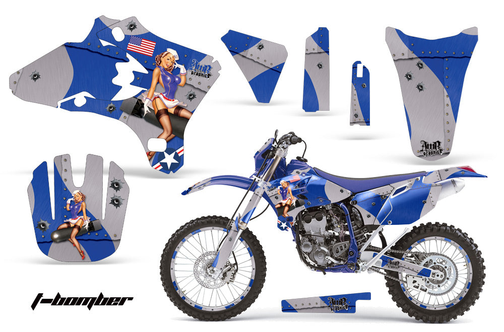 Graphics Kit Decal Wrap + # Plates For Yamaha YZ250F YZ450F 2005-2006 TBOMBER BLUE-atv motorcycle utv parts accessories gear helmets jackets gloves pantsAll Terrain Depot