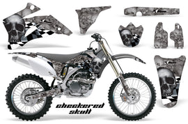Dirt Bike Graphics Kit Decal Wrap For Yamaha YZ250F YZ450F 2006-2009 CHECKERED BLACK SILVER-atv motorcycle utv parts accessories gear helmets jackets gloves pantsAll Terrain Depot