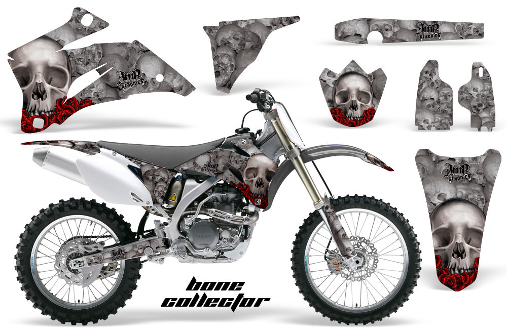 Dirt Bike Graphics Kit Decal Wrap For Yamaha YZ250F YZ450F 2006-2009 BONES SILVER-atv motorcycle utv parts accessories gear helmets jackets gloves pantsAll Terrain Depot