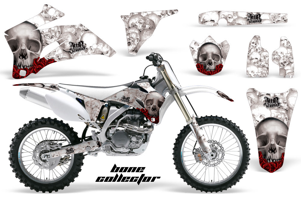 Dirt Bike Graphics Kit Decal Wrap For Yamaha YZ250F YZ450F 2006-2009 BONES WHITE-atv motorcycle utv parts accessories gear helmets jackets gloves pantsAll Terrain Depot