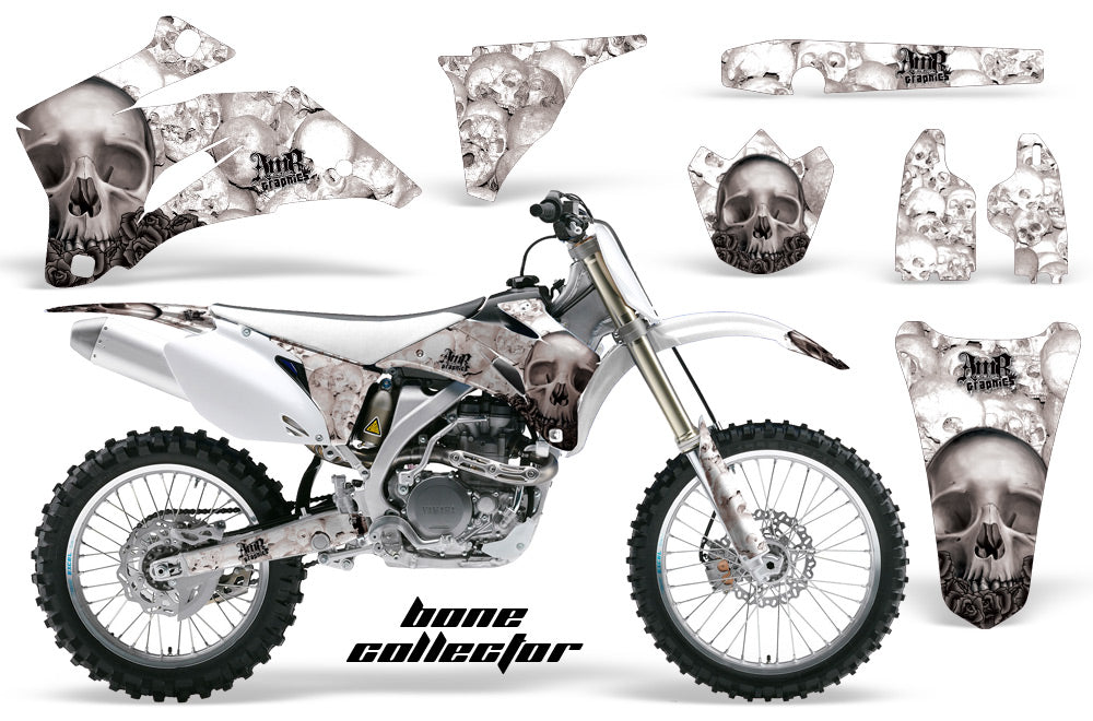 Dirt Bike Graphics Kit Decal Wrap For Yamaha YZ250F YZ450F 2006-2009 BONES BLACK WHITE-atv motorcycle utv parts accessories gear helmets jackets gloves pantsAll Terrain Depot