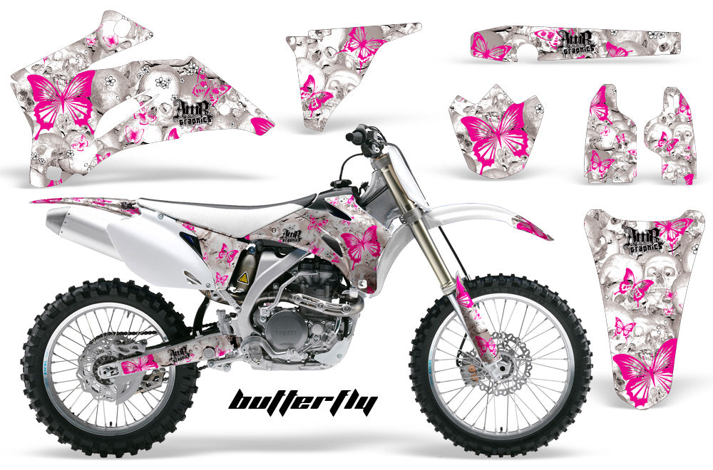 Dirt Bike Graphics Kit Decal Wrap For Yamaha YZ250F YZ450F 2006-2009 BUTTERFLIES PINK WHITE-atv motorcycle utv parts accessories gear helmets jackets gloves pantsAll Terrain Depot