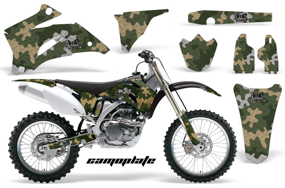 Dirt Bike Graphics Kit Decal Wrap For Yamaha YZ250F YZ450F 2006-2009 CAMOPLATE GREEN TAN-atv motorcycle utv parts accessories gear helmets jackets gloves pantsAll Terrain Depot