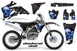 Dirt Bike Graphics Kit Decal Wrap For Yamaha YZ250F YZ450F 2006-2009 CHECKERED BLUE BLACK