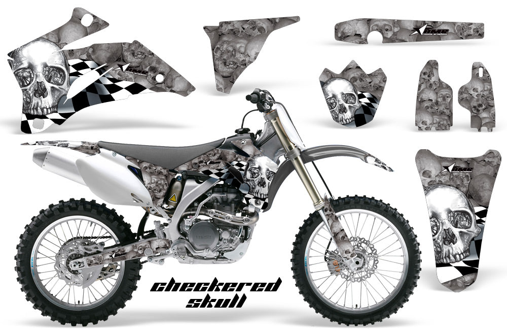 Dirt Bike Graphics Kit Decal Wrap For Yamaha YZ250F YZ450F 2006-2009 CHECKERED CHROME-atv motorcycle utv parts accessories gear helmets jackets gloves pantsAll Terrain Depot