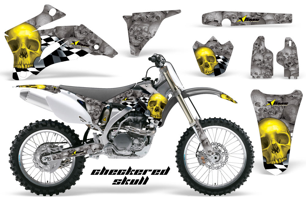 Dirt Bike Graphics Kit Decal Wrap For Yamaha YZ250F YZ450F 2006-2009 CHECKERED YELLOW-atv motorcycle utv parts accessories gear helmets jackets gloves pantsAll Terrain Depot