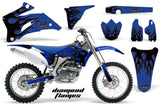 Dirt Bike Graphics Kit Decal Wrap For Yamaha YZ250F YZ450F 2006-2009 DIAMOND FLAMES BLACK BLUE