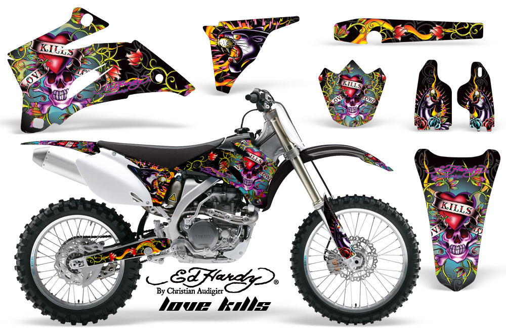 Dirt Bike Graphics Kit Decal Wrap For Yamaha YZ250F YZ450F 2006-2009 EDHLK BLACK-atv motorcycle utv parts accessories gear helmets jackets gloves pantsAll Terrain Depot