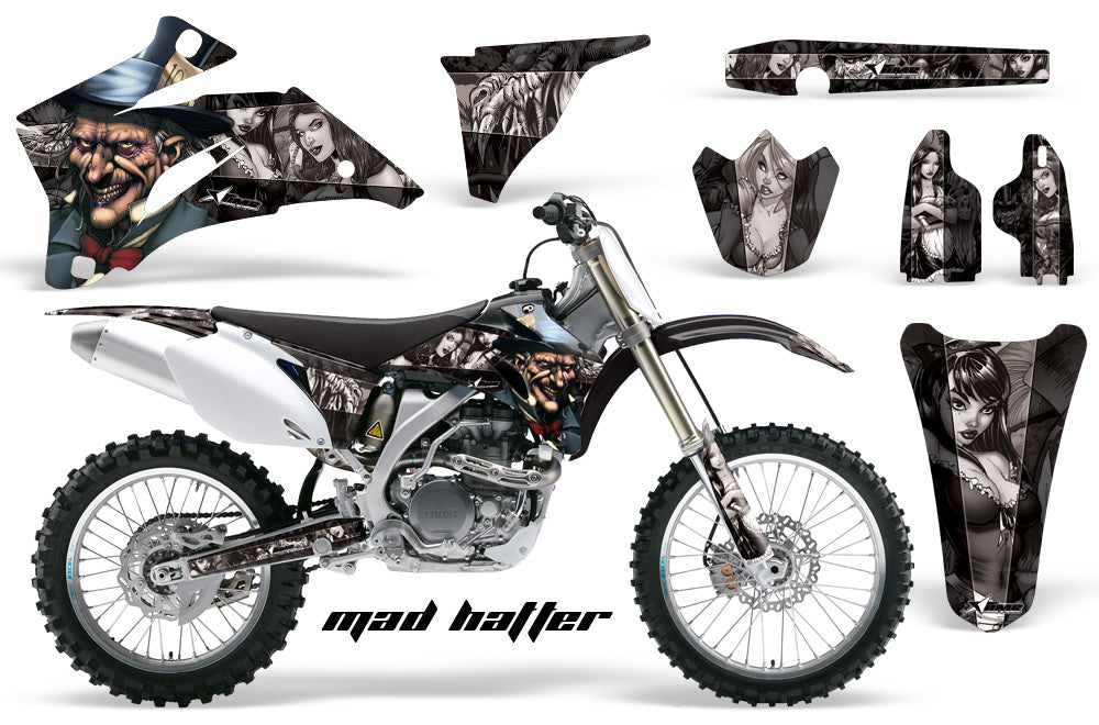 Dirt Bike Graphics Kit Decal Wrap For Yamaha YZ250F YZ450F 2006-2009 HATTER SILVER BLACK-atv motorcycle utv parts accessories gear helmets jackets gloves pantsAll Terrain Depot