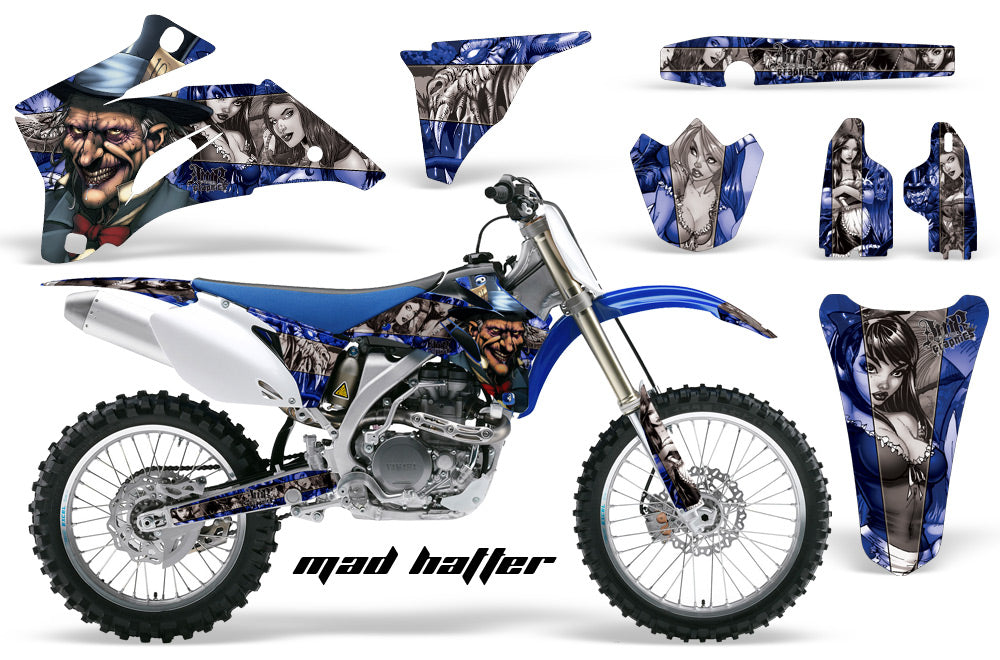 Dirt Bike Graphics Kit Decal Wrap For Yamaha YZ250F YZ450F 2006-2009 HATTER SILVER BLUE-atv motorcycle utv parts accessories gear helmets jackets gloves pantsAll Terrain Depot