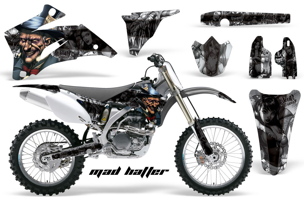 Dirt Bike Graphics Kit Decal Wrap For Yamaha YZ250F YZ450F 2006-2009 HATTER BLACK SILVER-atv motorcycle utv parts accessories gear helmets jackets gloves pantsAll Terrain Depot