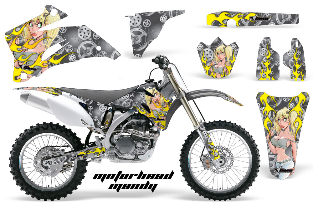 Dirt Bike Graphics Kit Decal Wrap For Yamaha YZ250F YZ450F 2006-2009 MOTRHEAD SILVER-atv motorcycle utv parts accessories gear helmets jackets gloves pantsAll Terrain Depot