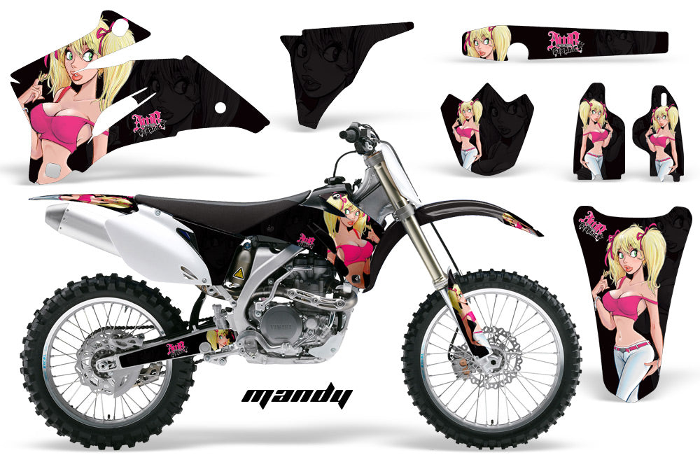 Dirt Bike Graphics Kit Decal Wrap For Yamaha YZ250F YZ450F 2006-2009 MANDY PINK BLACK-atv motorcycle utv parts accessories gear helmets jackets gloves pantsAll Terrain Depot