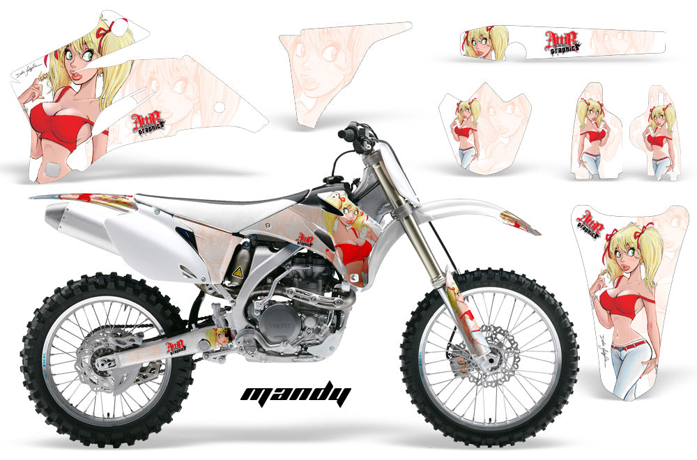 Dirt Bike Graphics Kit Decal Wrap For Yamaha YZ250F YZ450F 2006-2009 MANDY RED WHITE-atv motorcycle utv parts accessories gear helmets jackets gloves pantsAll Terrain Depot