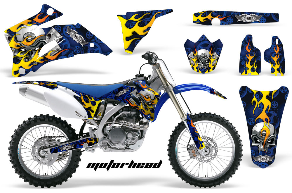 Dirt Bike Graphics Kit Decal Wrap For Yamaha YZ250F YZ450F 2006-2009 MOTORHEAD BLUE-atv motorcycle utv parts accessories gear helmets jackets gloves pantsAll Terrain Depot