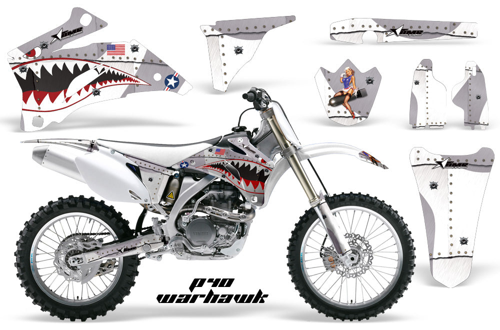 Dirt Bike Graphics Kit Decal Wrap For Yamaha YZ250F YZ450F 2006-2009 WARHAWK WHITE-atv motorcycle utv parts accessories gear helmets jackets gloves pantsAll Terrain Depot