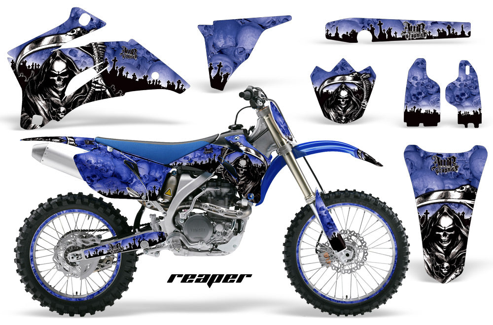 Dirt Bike Graphics Kit Decal Wrap For Yamaha YZ250F YZ450F 2006-2009 REAPER BLUE-atv motorcycle utv parts accessories gear helmets jackets gloves pantsAll Terrain Depot