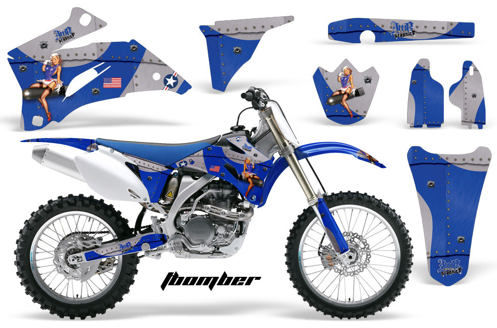 Dirt Bike Graphics Kit Decal Wrap For Yamaha YZ250F YZ450F 2006-2009 TBOMBER BLUE-atv motorcycle utv parts accessories gear helmets jackets gloves pantsAll Terrain Depot