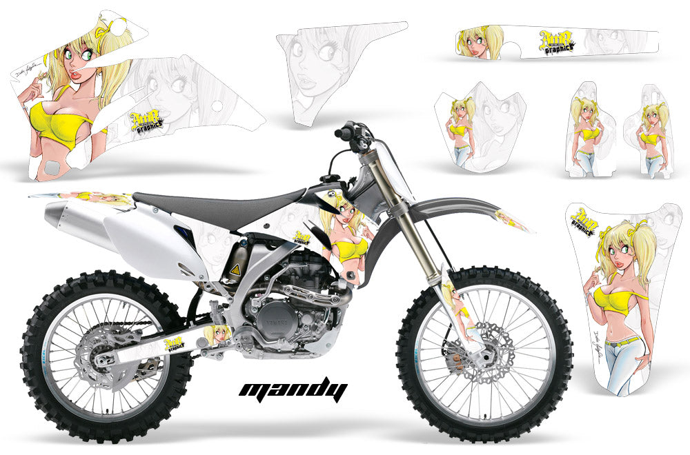 Dirt Bike Graphics Kit Decal Wrap For Yamaha YZ250F YZ450F 2006-2009 MANDY YELLOW WHITE-atv motorcycle utv parts accessories gear helmets jackets gloves pantsAll Terrain Depot