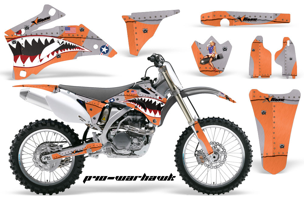 Dirt Bike Graphics Kit Decal Wrap For Yamaha YZ250F YZ450F 2006-2009 WARHAWK ORANGE-atv motorcycle utv parts accessories gear helmets jackets gloves pantsAll Terrain Depot