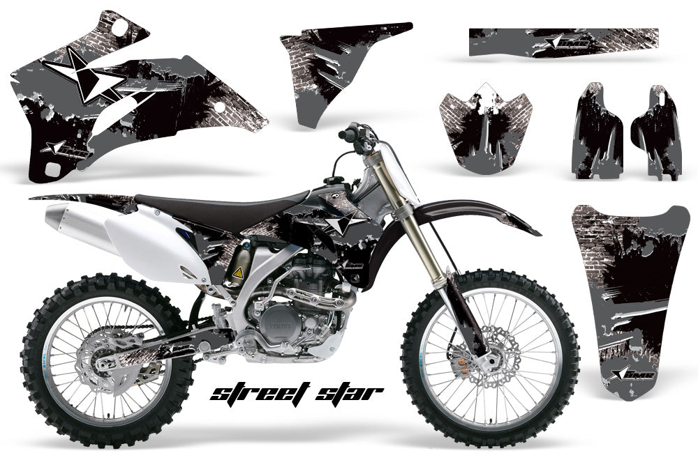 Dirt Bike Graphics Kit Decal Wrap For Yamaha YZ250F YZ450F 2006-2009 STREET STAR BLACK-atv motorcycle utv parts accessories gear helmets jackets gloves pantsAll Terrain Depot