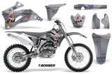 Dirt Bike Graphics Kit Decal Wrap For Yamaha YZ250F YZ450F 2006-2009 TBOMBER SILVER