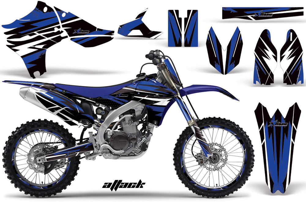 Graphics Kit Decal Sticker Wrap + # Plates For Yamaha YZ450F 2010-2013 ATTACK BLUE-atv motorcycle utv parts accessories gear helmets jackets gloves pantsAll Terrain Depot
