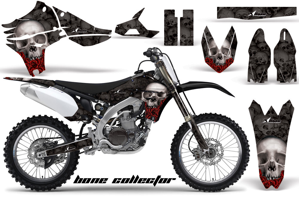 Dirt Bike Graphics Kit Decal Sticker Wrap For Yamaha YZ450F 2010-2013 BONES BLACK-atv motorcycle utv parts accessories gear helmets jackets gloves pantsAll Terrain Depot