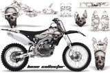 Dirt Bike Graphics Kit Decal Sticker Wrap For Yamaha YZ450F 2010-2013 BONES BLACK WHITE