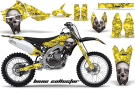Dirt Bike Graphics Kit Decal Sticker Wrap For Yamaha YZ450F 2010-2013 BONES BLACK YELLOW-atv motorcycle utv parts accessories gear helmets jackets gloves pantsAll Terrain Depot