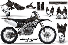 Dirt Bike Graphics Kit Decal Sticker Wrap For Yamaha YZ450F 2010-2013 CHECKERED WHITE BLACK-atv motorcycle utv parts accessories gear helmets jackets gloves pantsAll Terrain Depot