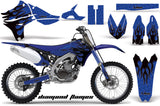 Dirt Bike Graphics Kit Decal Sticker Wrap For Yamaha YZ450F 2010-2013 DIAMOND FLAMES BLACK BLUE