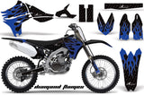 Dirt Bike Graphics Kit Decal Sticker Wrap For Yamaha YZ450F 2010-2013 DIAMOND FLAMES BLUE BLACK