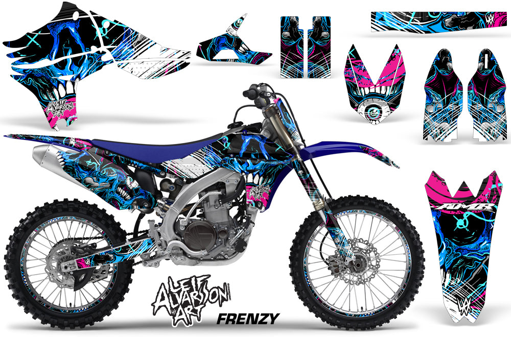 Graphics Kit Decal Sticker Wrap + # Plates For Yamaha YZ450F 2010-2013 FRENZY BLUE-atv motorcycle utv parts accessories gear helmets jackets gloves pantsAll Terrain Depot