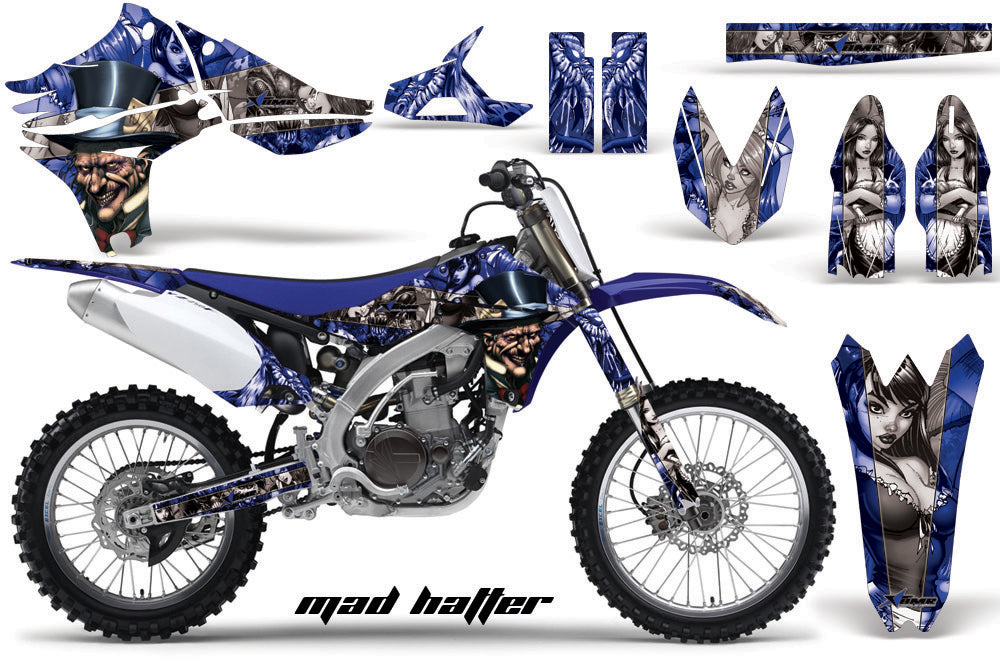 Dirt Bike Graphics Kit Decal Sticker Wrap For Yamaha YZ450F 2010-2013 HATTER SILVER BLUE-atv motorcycle utv parts accessories gear helmets jackets gloves pantsAll Terrain Depot
