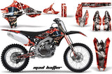 Dirt Bike Graphics Kit Decal Sticker Wrap For Yamaha YZ450F 2010-2013 HATTER SILVER RED