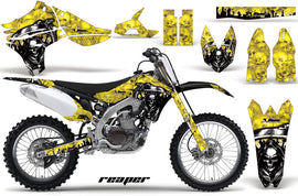 Dirt Bike Graphics Kit Decal Sticker Wrap For Yamaha YZ450F 2010-2013 REAPER YELLOW-atv motorcycle utv parts accessories gear helmets jackets gloves pantsAll Terrain Depot
