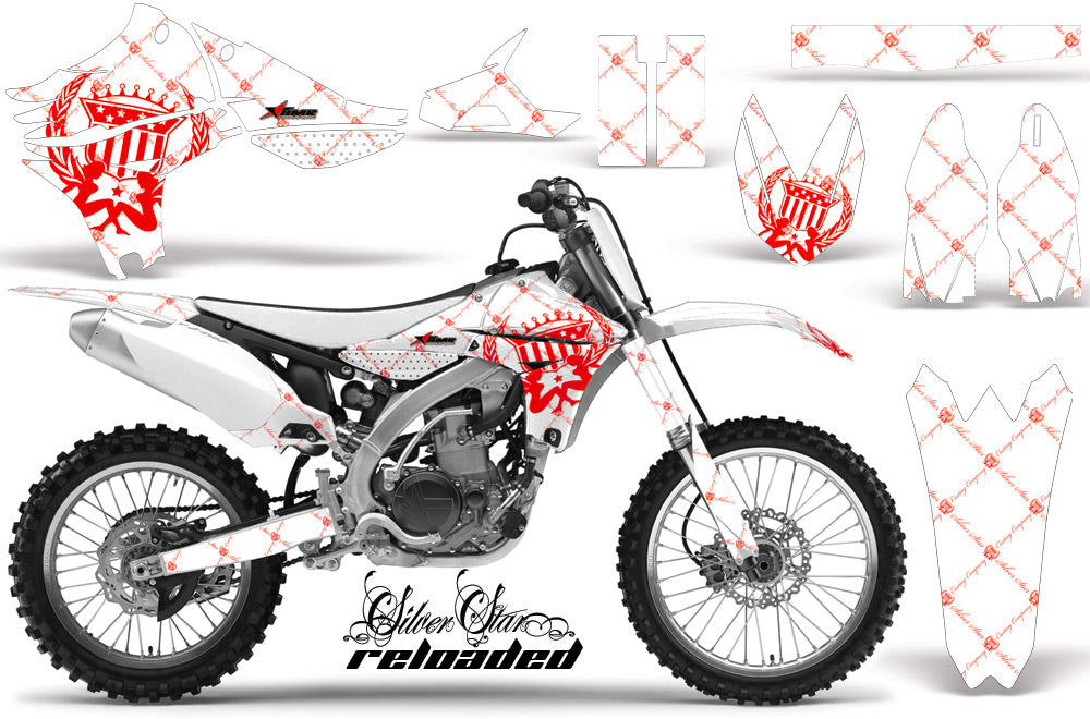 Dirt Bike Graphics Kit Decal Sticker Wrap For Yamaha YZ450F 2010-2013 RELOADED RED WHITE-atv motorcycle utv parts accessories gear helmets jackets gloves pantsAll Terrain Depot