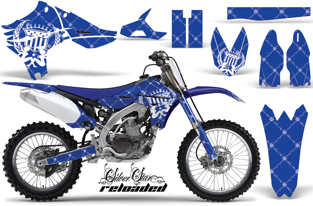 Dirt Bike Graphics Kit Decal Sticker Wrap For Yamaha YZ450F 2010-2013 RELOADED WHITE BLUE-atv motorcycle utv parts accessories gear helmets jackets gloves pantsAll Terrain Depot