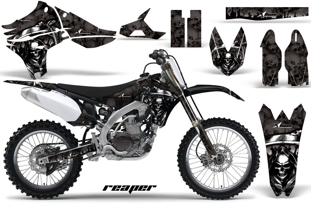 Dirt Bike Graphics Kit Decal Sticker Wrap For Yamaha YZ450F 2010-2013 REAPER BLACK-atv motorcycle utv parts accessories gear helmets jackets gloves pantsAll Terrain Depot
